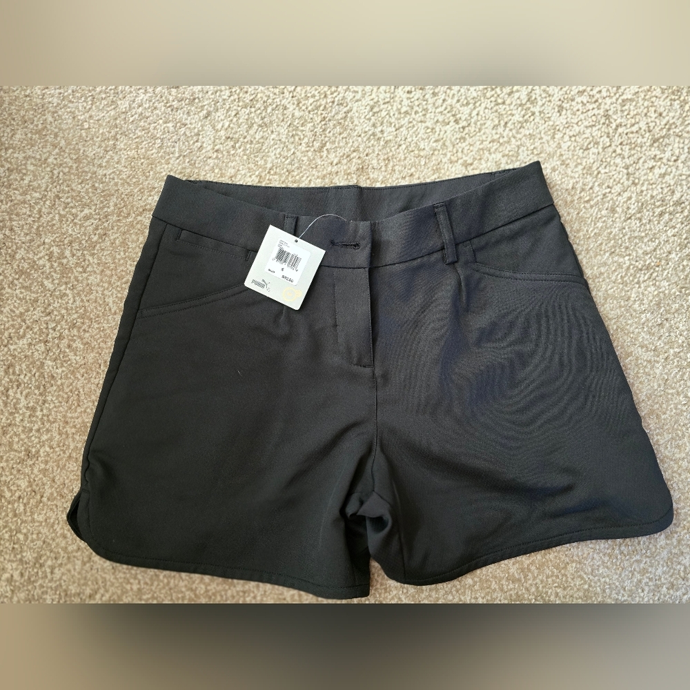 Puma Women's High Waist Black Golf Shorts